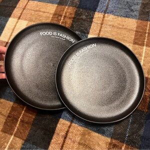 Black Food is Fashion Plates Set of 2